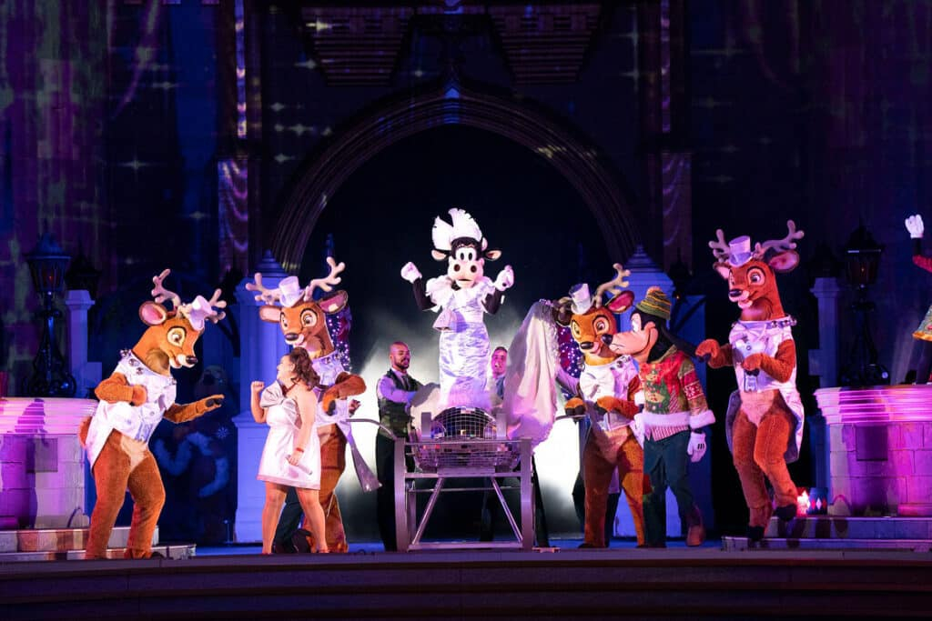 Mickey's Most Merriest Celebration Cinderella Castle stage